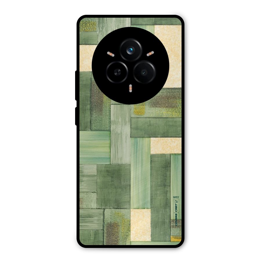Wooden Green Texture Metal Back Case for Realme 14 Pro