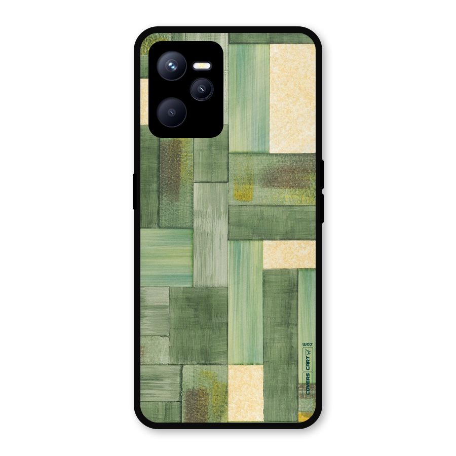 Wooden Green Texture Metal Back Case for Realme C35