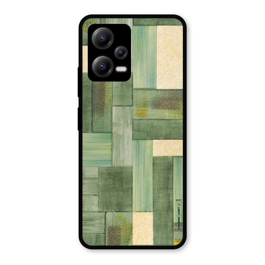 Wooden Green Texture Metal Back Case for Redmi Note 12 5G