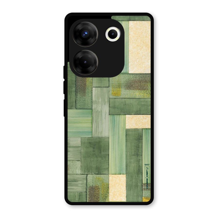 Wooden Green Texture Metal Back Case for Tecno Camon 20
