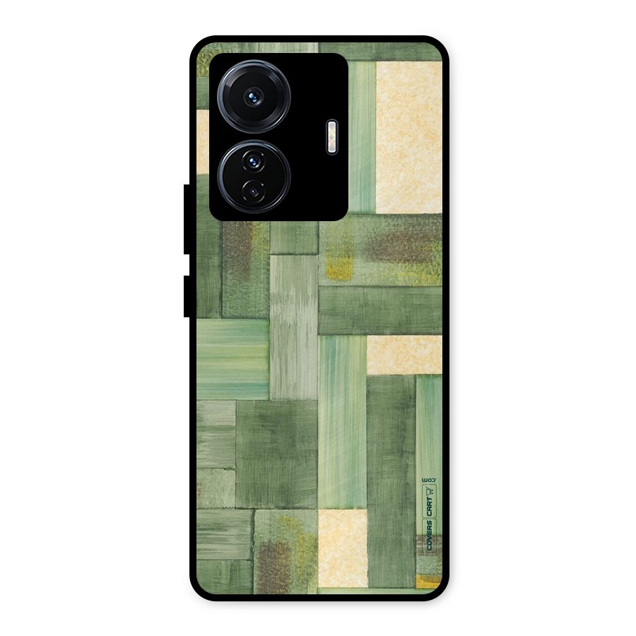 Wooden Green Texture Metal Back Case for Vivo T1 Pro