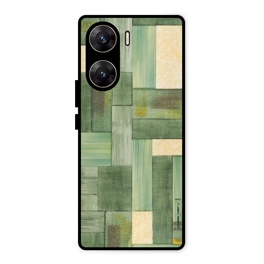 Wooden Green Texture Metal Back Case for Vivo V29e
