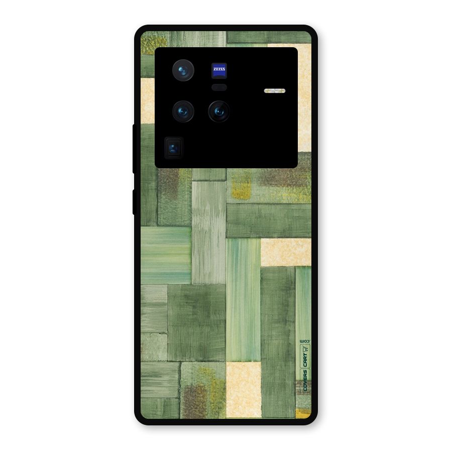 Wooden Green Texture Metal Back Case for Vivo X80 Pro
