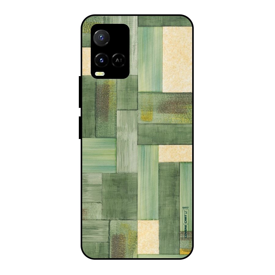 Wooden Green Texture Metal Back Case for Vivo Y21T