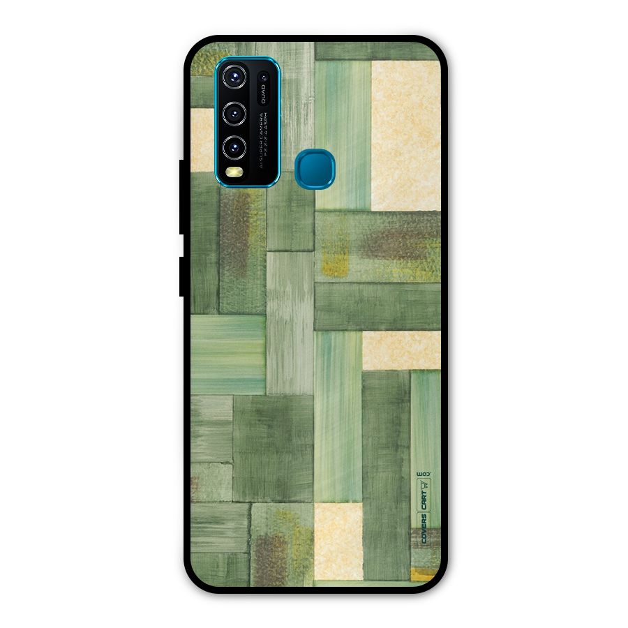 Wooden Green Texture Metal Back Case for Vivo Y30