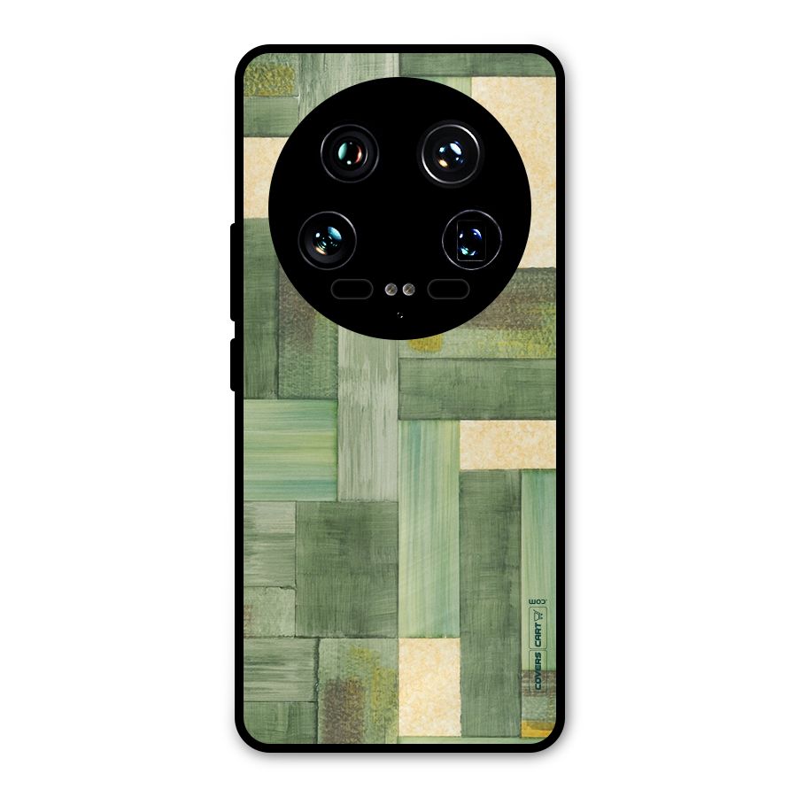 Wooden Green Texture Metal Back Case for Xiaomi 14 Ultra