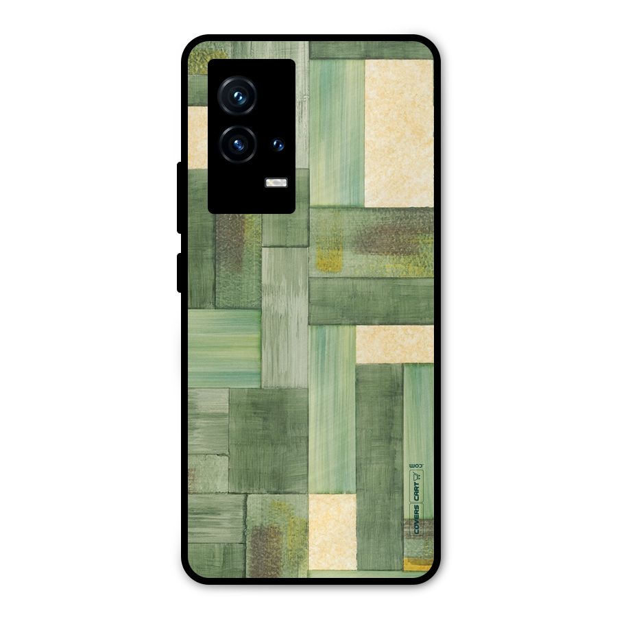 Wooden Green Texture Metal Back Case for iQOO 9 5G