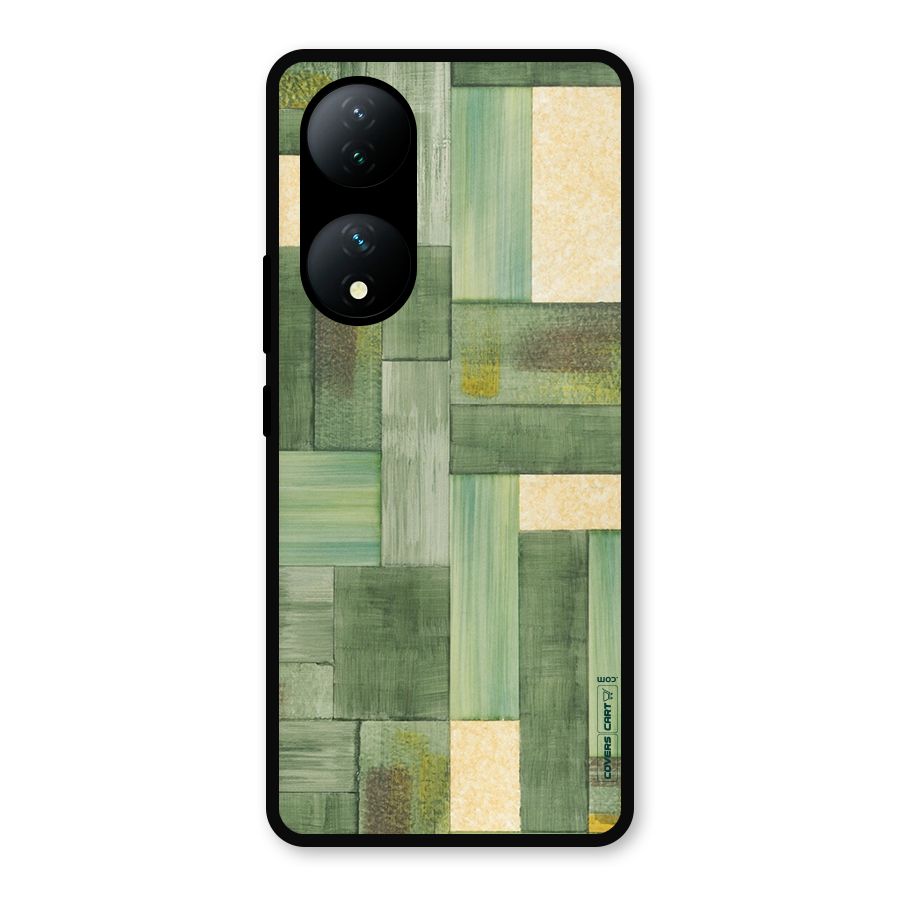 Wooden Green Texture Metal Back Case for iQOO Z7s
