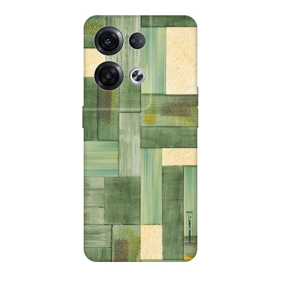Wooden Green Texture Original Polycarbonate Back Case for Oppo Reno8 Pro 5G