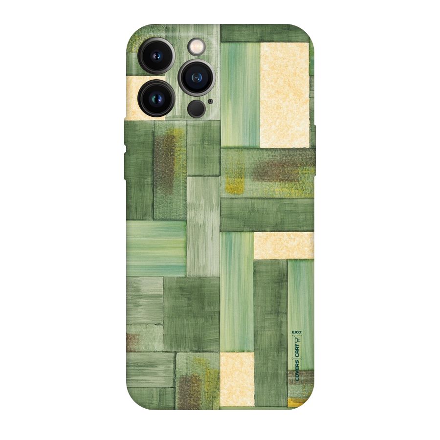 Wooden Green Texture Original Polycarbonate Back Case for iPhone 13 Pro Max
