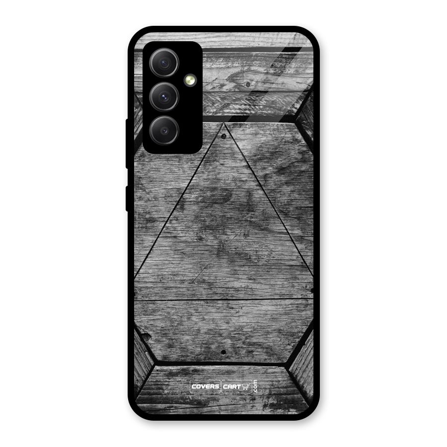 Wooden Hexagon Glass Back Case for Galaxy A34