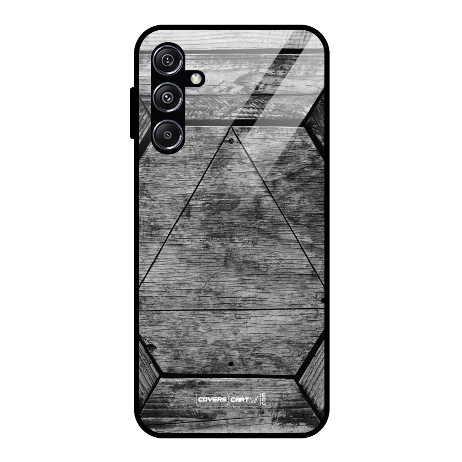 Wooden Hexagon Glass Back Case for Galaxy M34 5G
