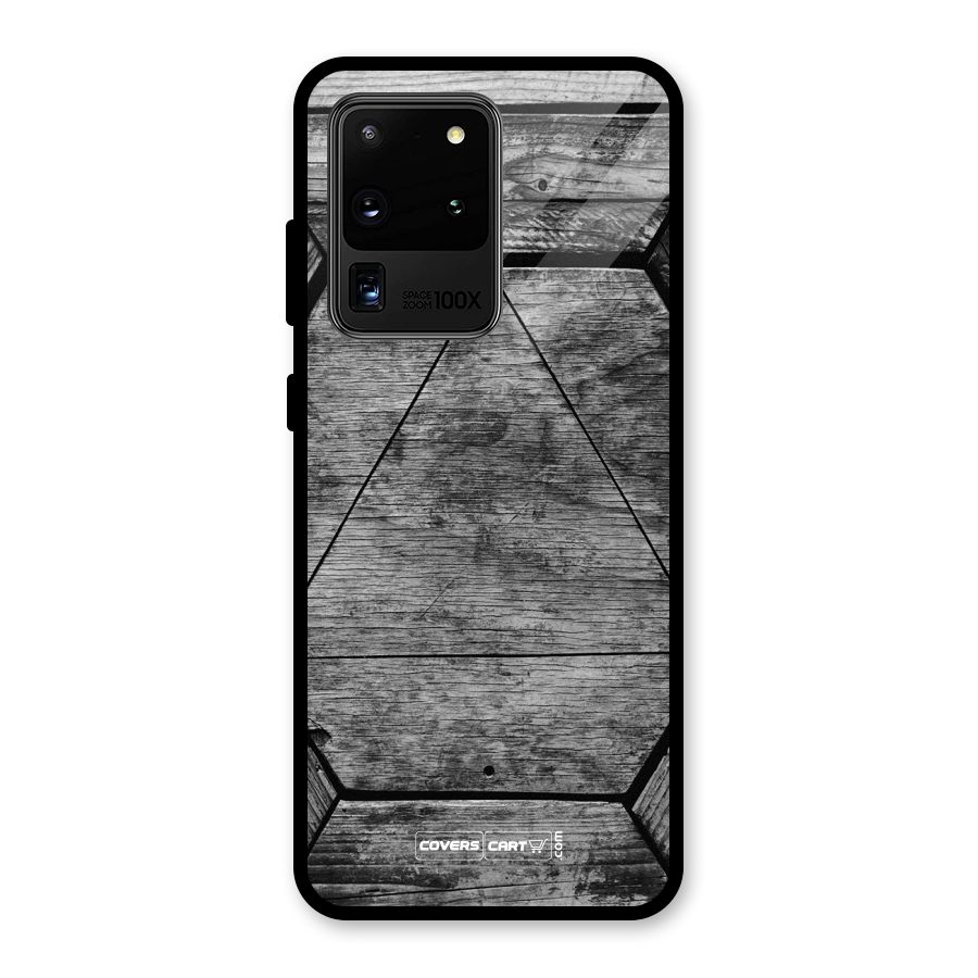Wooden Hexagon Glass Back Case for Galaxy S20 Ultra