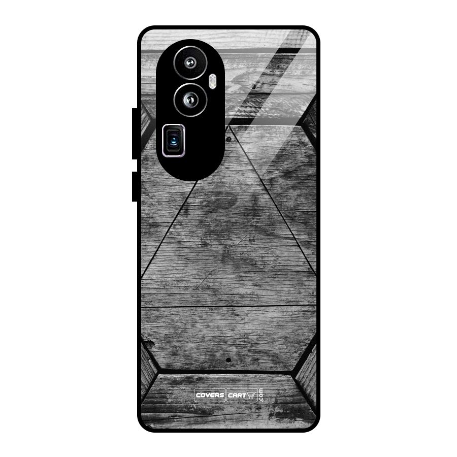 Wooden Hexagon Glass Back Case for Oppo Reno10 Pro Plus