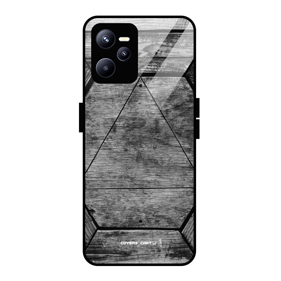 Wooden Hexagon Glass Back Case for Realme C35