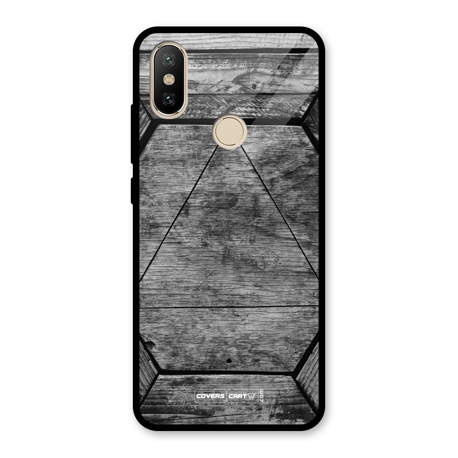 Wooden Hexagon Glass Back Case for Redmi A2