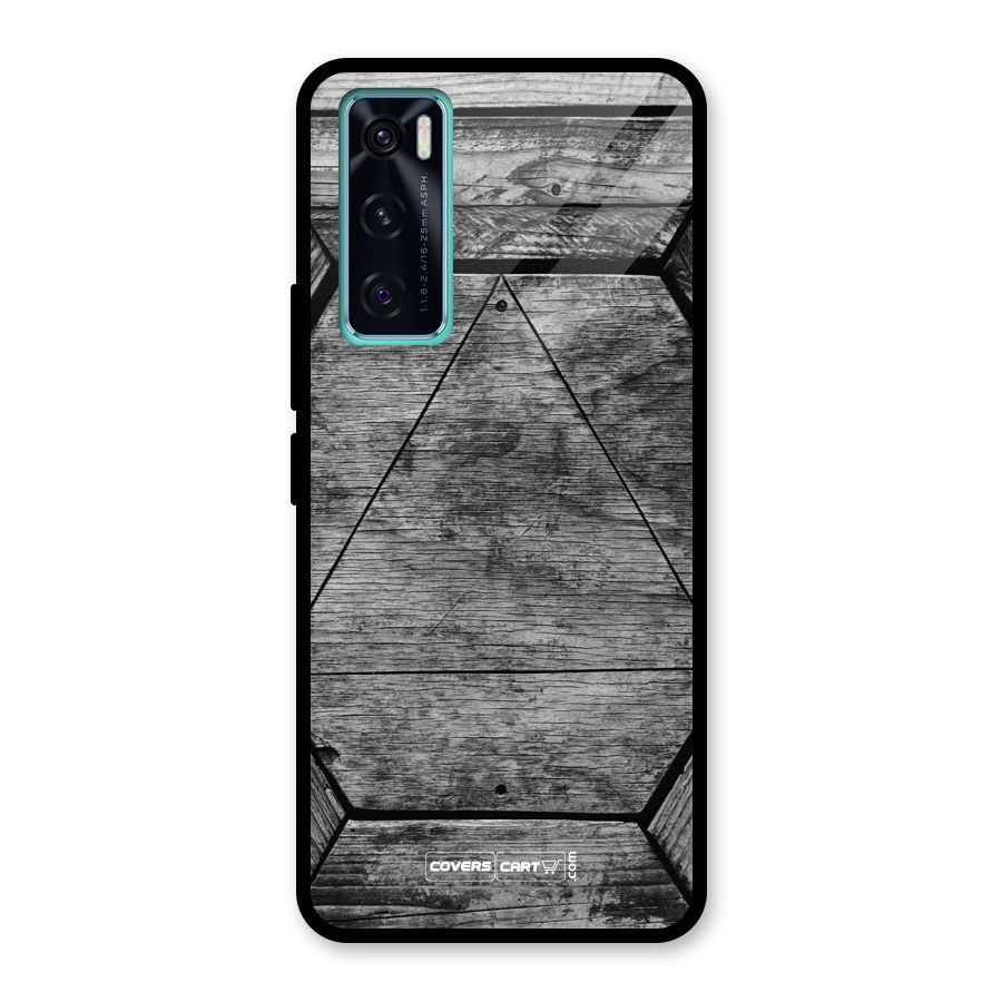 Wooden Hexagon Glass Back Case for Vivo V20 SE
