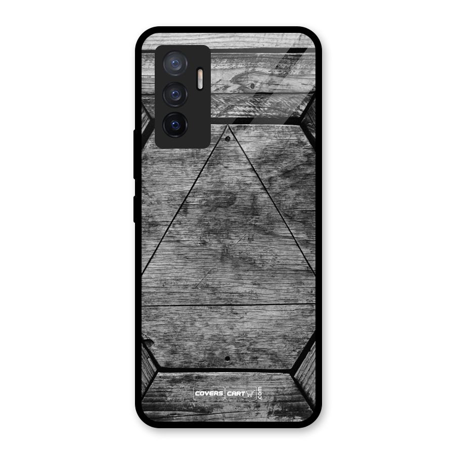 Wooden Hexagon Glass Back Case for Vivo V23e