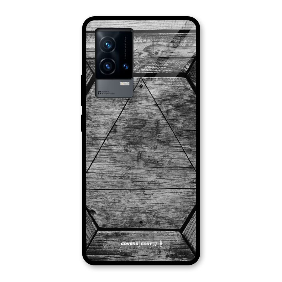 Wooden Hexagon Glass Back Case for iQOO 9 5G