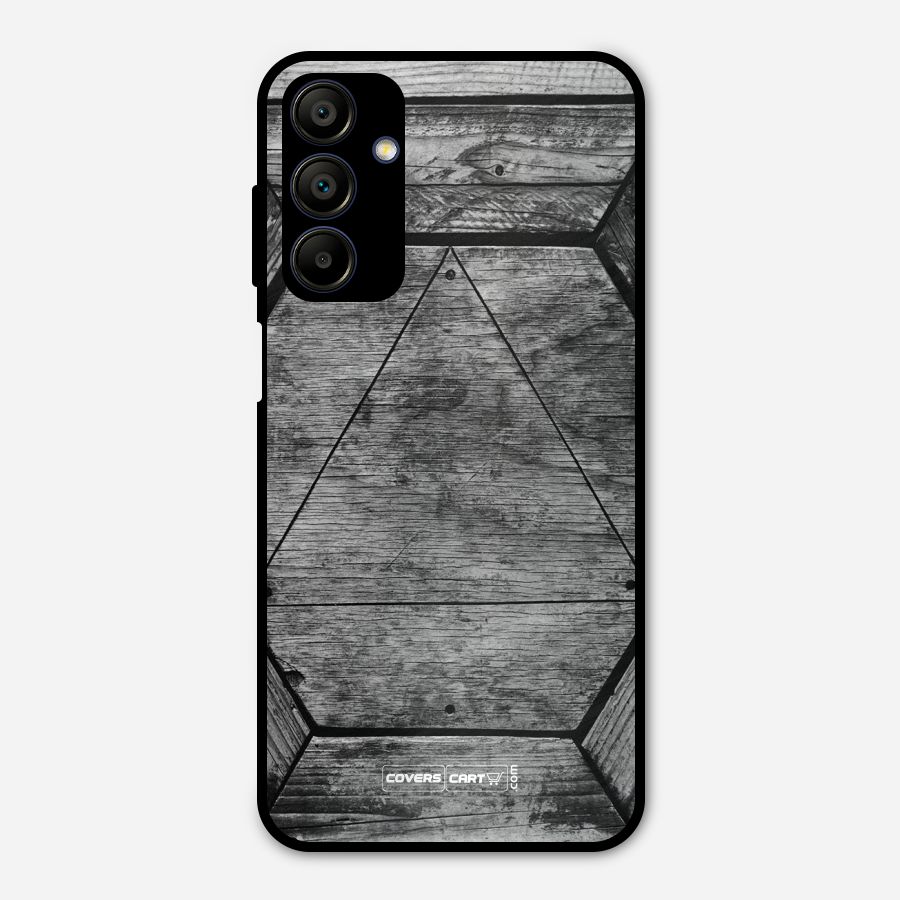 Wooden Hexagon Metal Back Case for Galaxy A15 5G