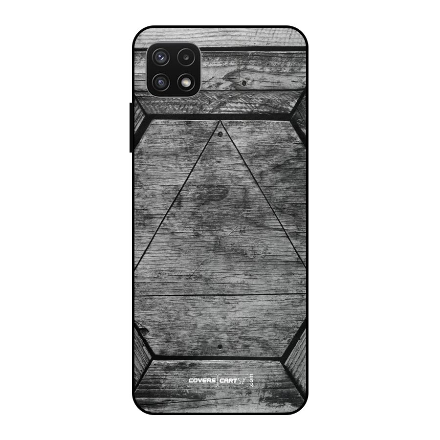 Wooden Hexagon Metal Back Case for Galaxy A22 5G