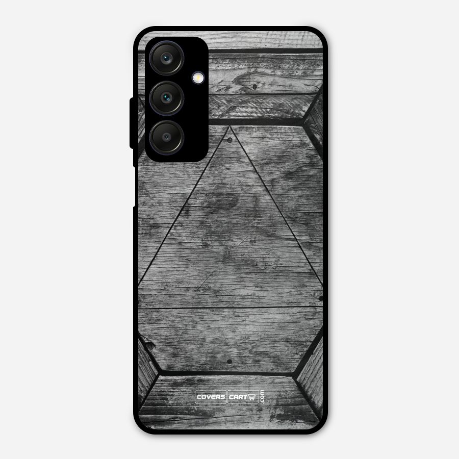 Wooden Hexagon Metal Back Case for Galaxy A25 5G