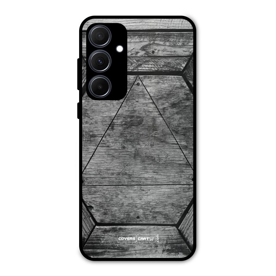 Wooden Hexagon Metal Back Case for Galaxy A35