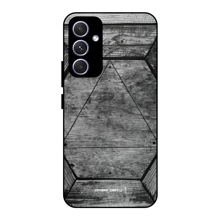 Wooden Hexagon Metal Back Case for Galaxy A54