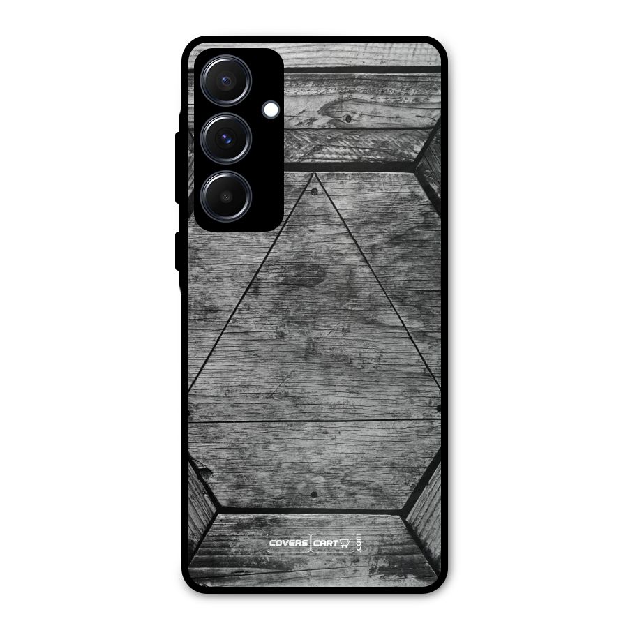 Wooden Hexagon Metal Back Case for Galaxy A55
