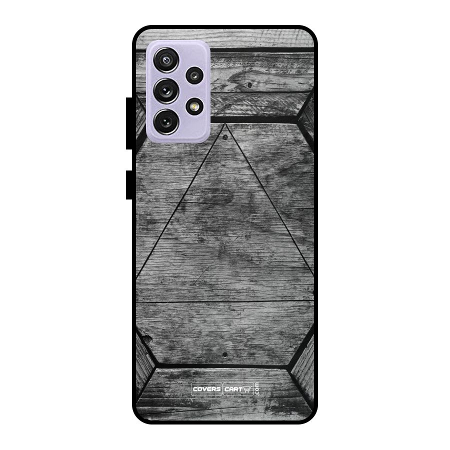 Wooden Hexagon Metal Back Case for Galaxy A72