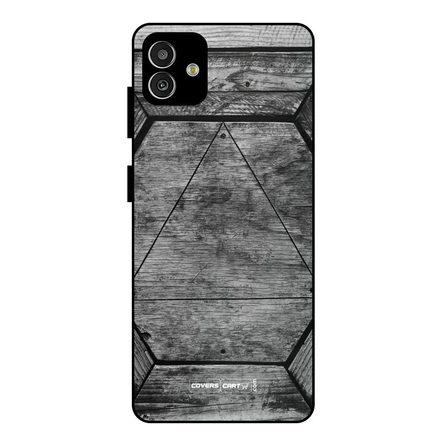 Wooden Hexagon Metal Back Case for Galaxy M13 5G
