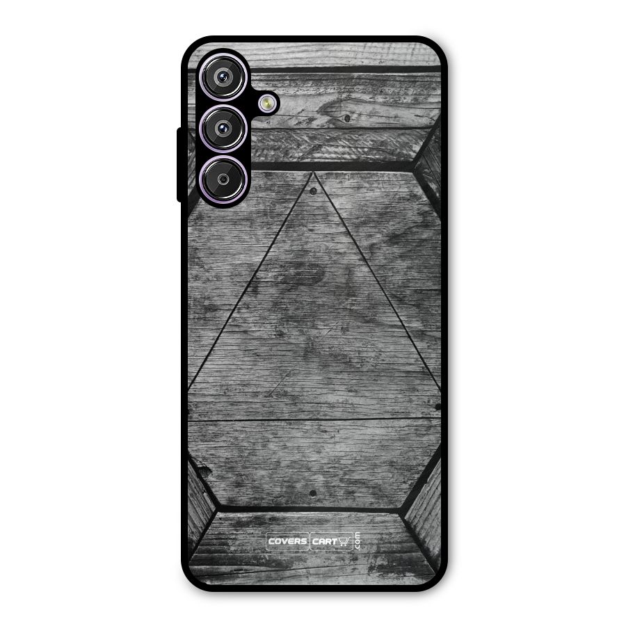 Wooden Hexagon Metal Back Case for Galaxy M15
