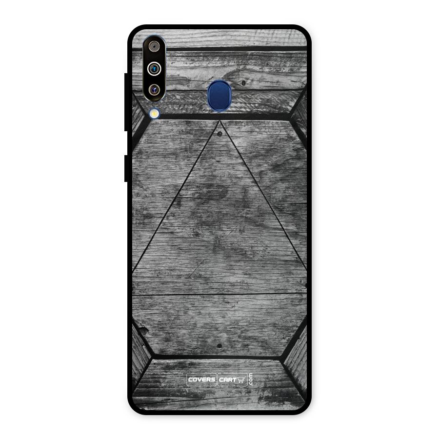 Wooden Hexagon Metal Back Case for Galaxy M30