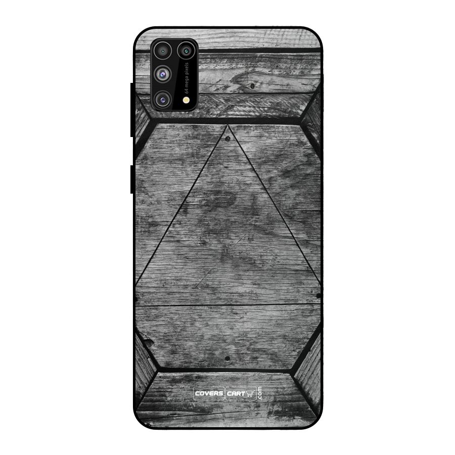 Wooden Hexagon Metal Back Case for Galaxy M31