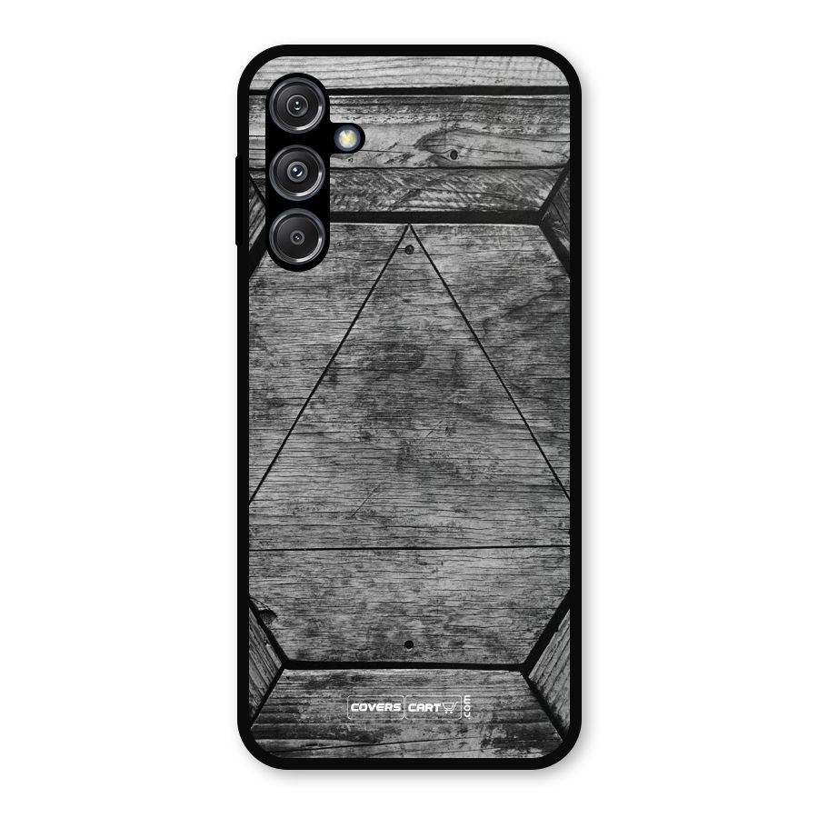 Wooden Hexagon Metal Back Case for Galaxy M34 5G
