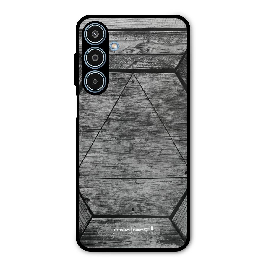 Wooden Hexagon Metal Back Case for Galaxy M35