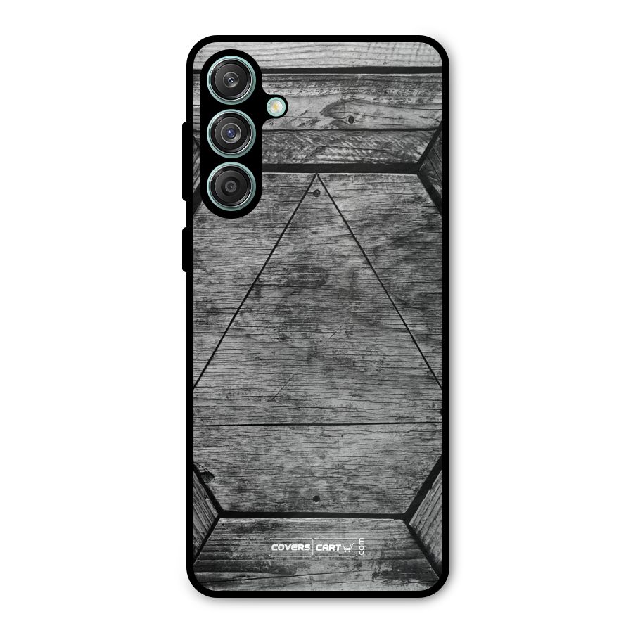 Wooden Hexagon Metal Back Case for Galaxy M55 5G