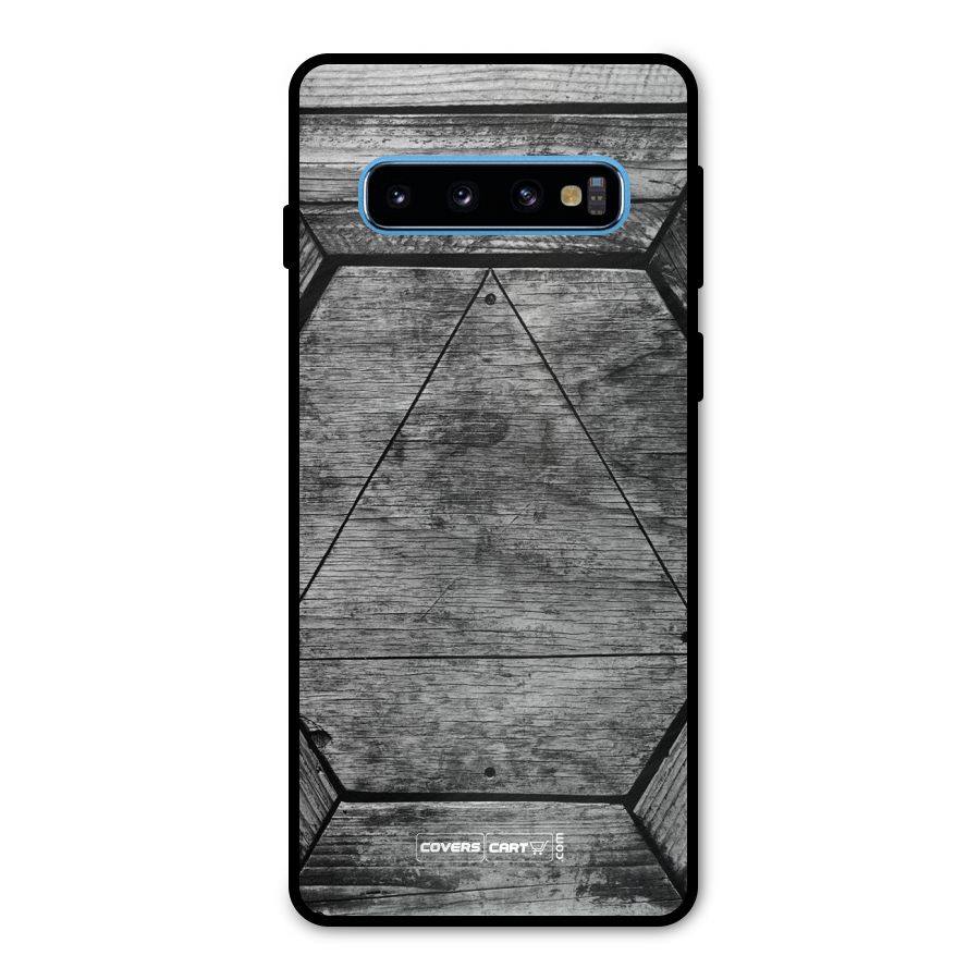 Wooden Hexagon Metal Back Case for Galaxy S10