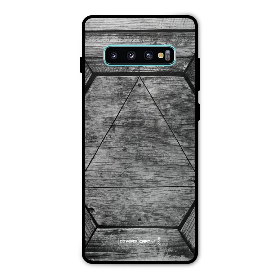 Wooden Hexagon Metal Back Case for Galaxy S10 Plus