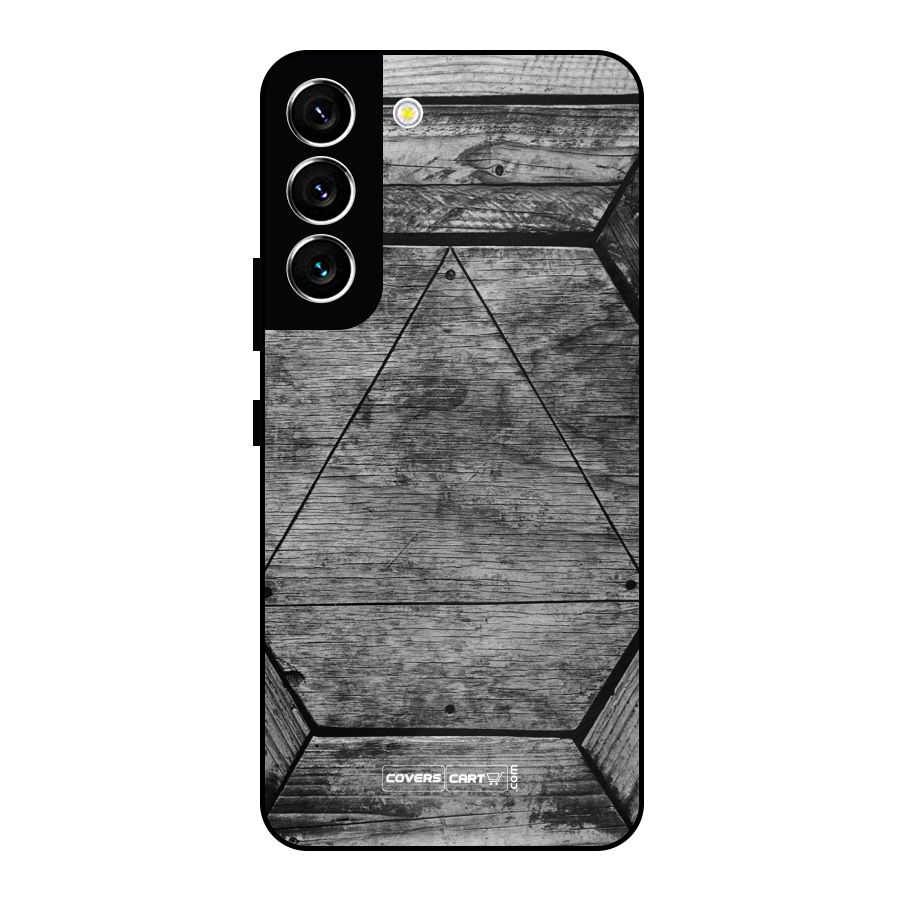 Wooden Hexagon Metal Back Case for Galaxy S22 5G