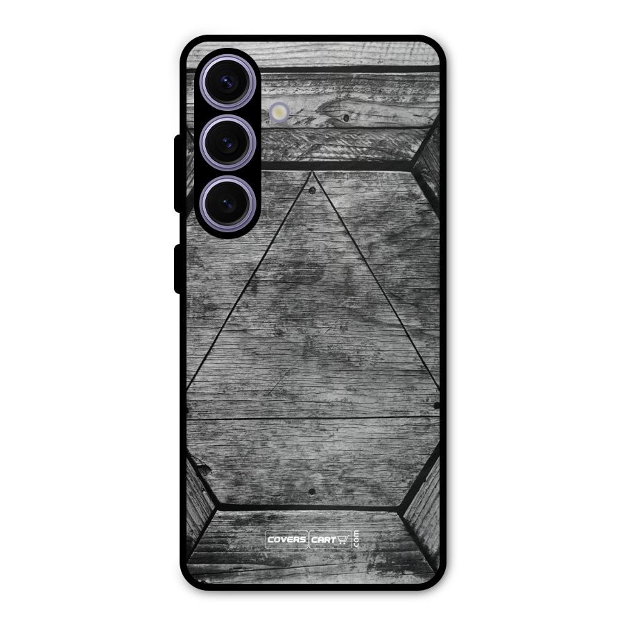 Wooden Hexagon Metal Back Case for Galaxy S24
