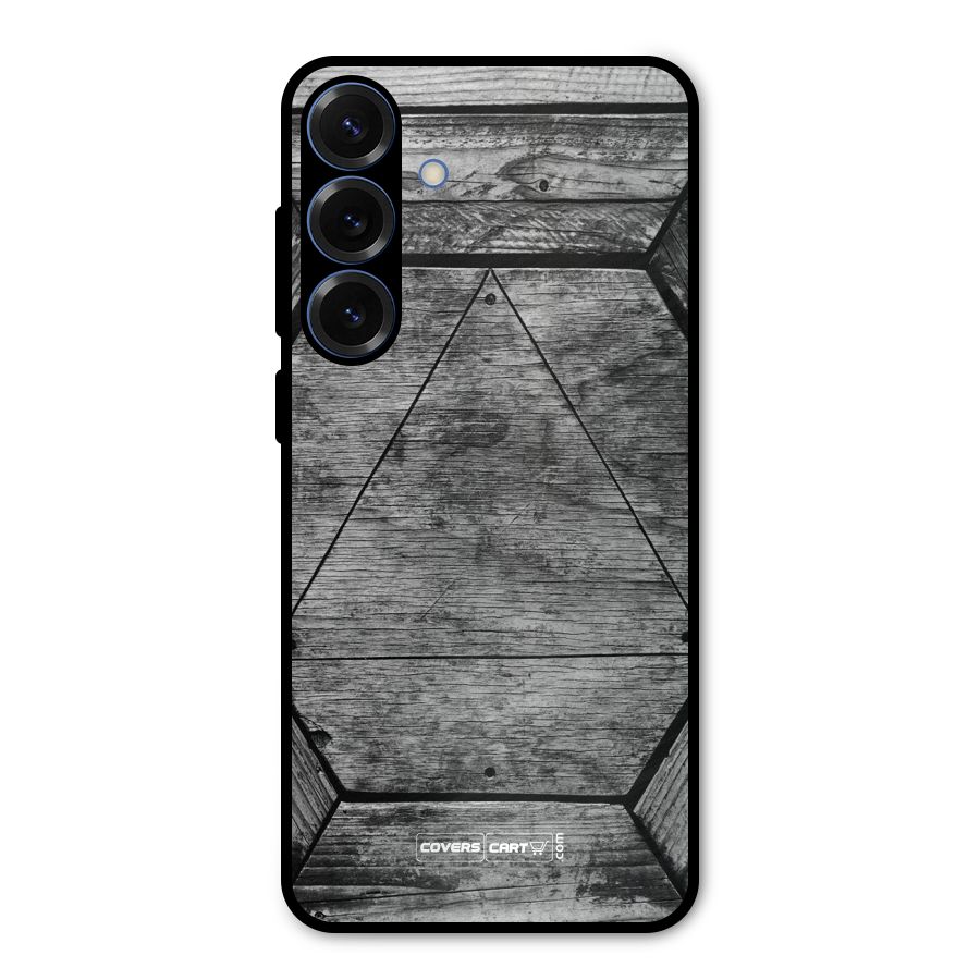 Wooden Hexagon Metal Back Case for Galaxy S25 Plus