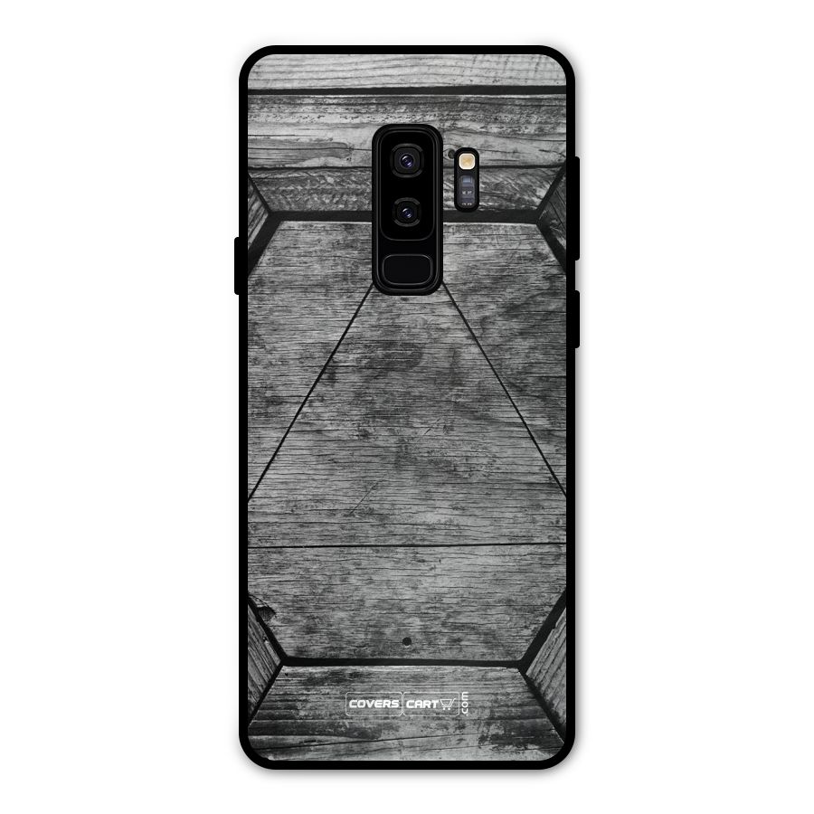 Wooden Hexagon Metal Back Case for Galaxy S9 Plus