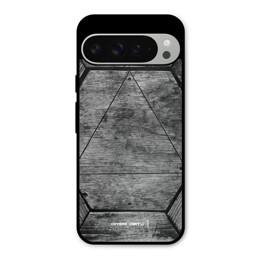 Wooden Hexagon Metal Back Case for Google Pixel 9 Pro XL