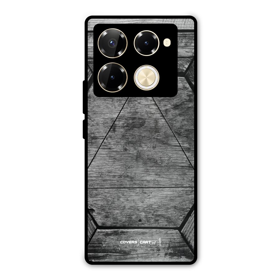Wooden Hexagon Metal Back Case for Infinix Note 40 Pro Plus