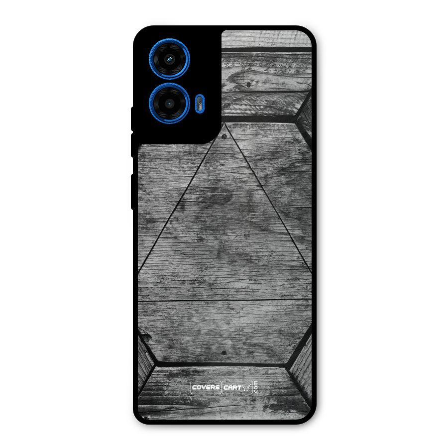 Wooden Hexagon Metal Back Case for Moto G45