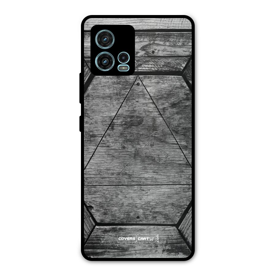 Wooden Hexagon Metal Back Case for Moto G72