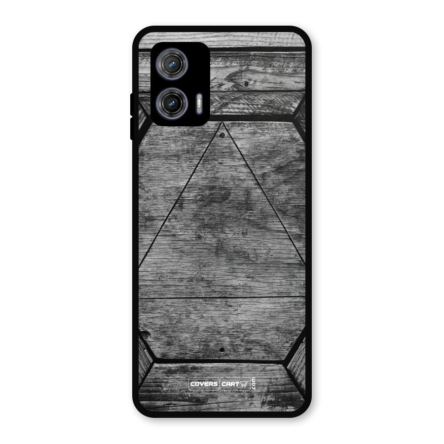Wooden Hexagon Metal Back Case for Moto G73