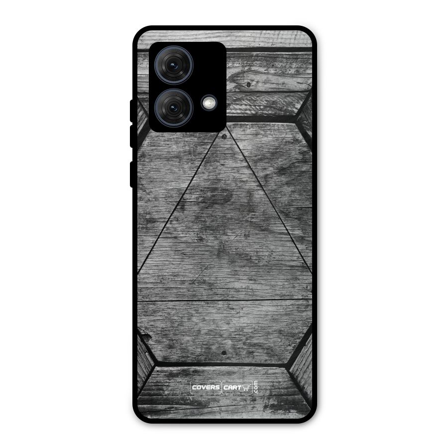 Wooden Hexagon Metal Back Case for Moto G84
