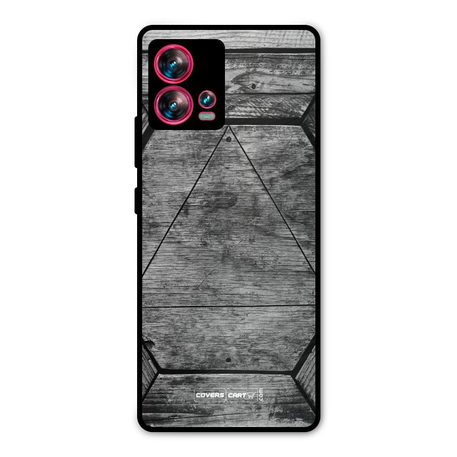 Wooden Hexagon Metal Back Case for Motorola Edge 30 Fusion